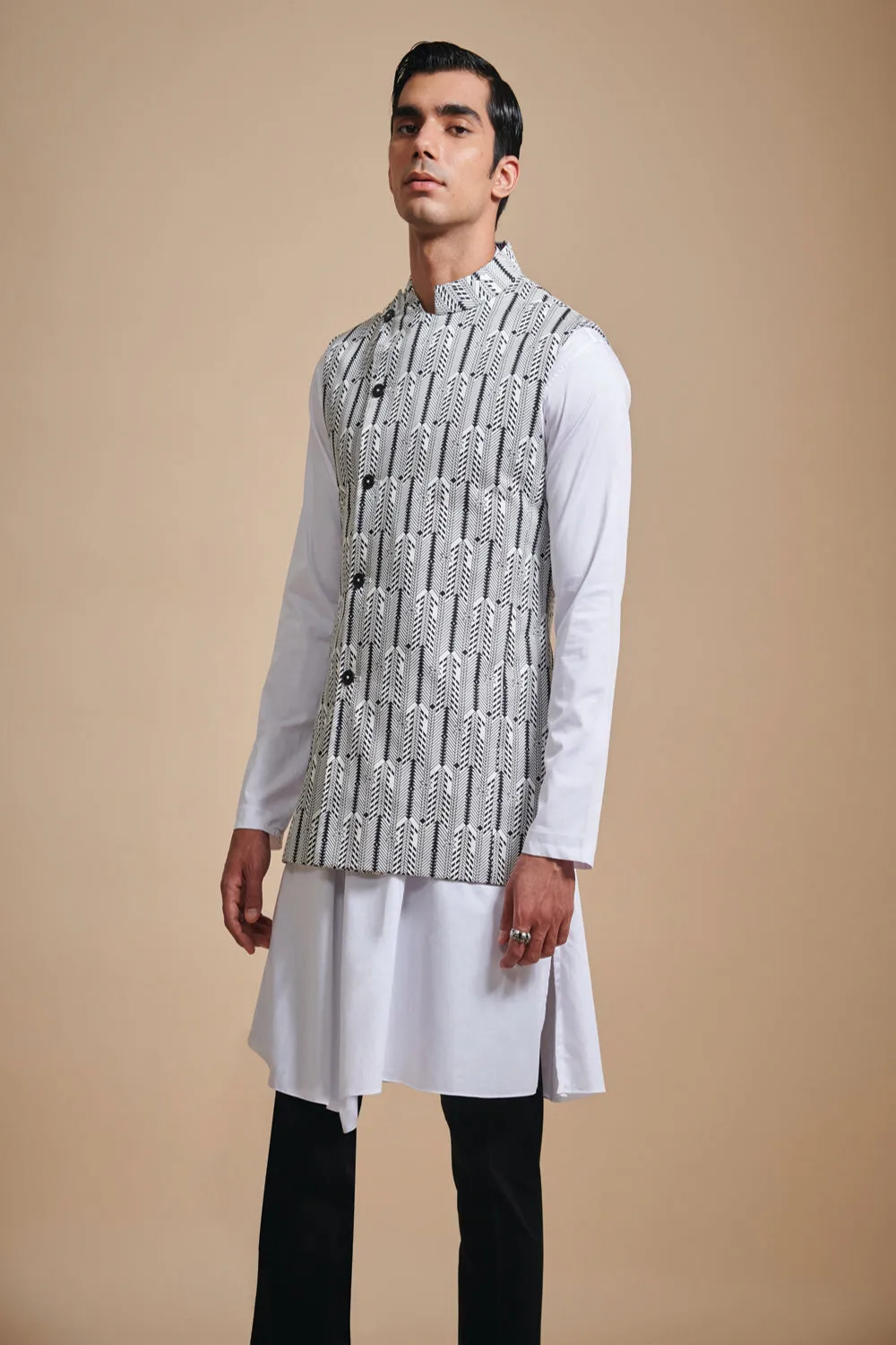 The Printed Off Center Waistcoat