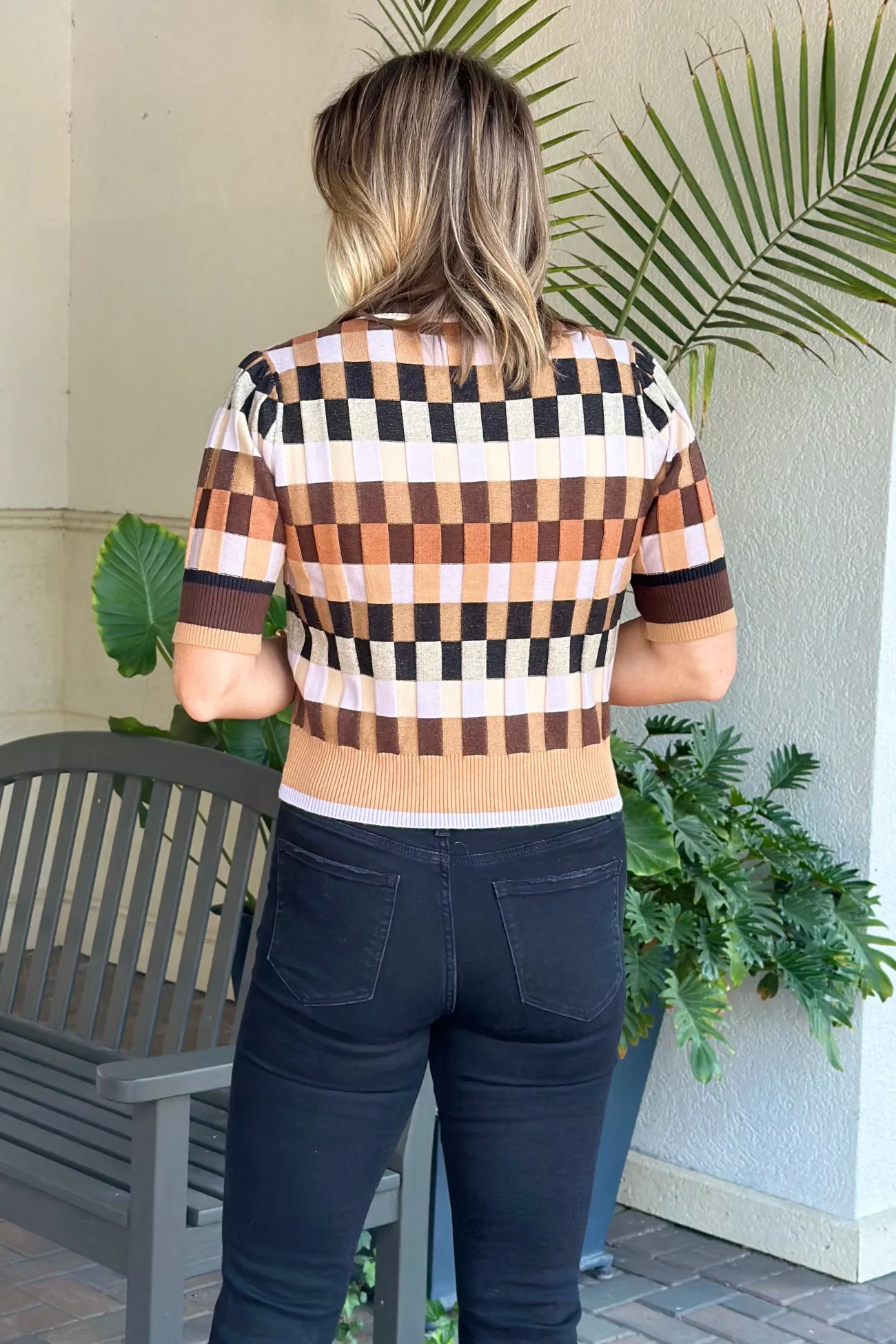 THML Autumn Spice Textured Knit Top