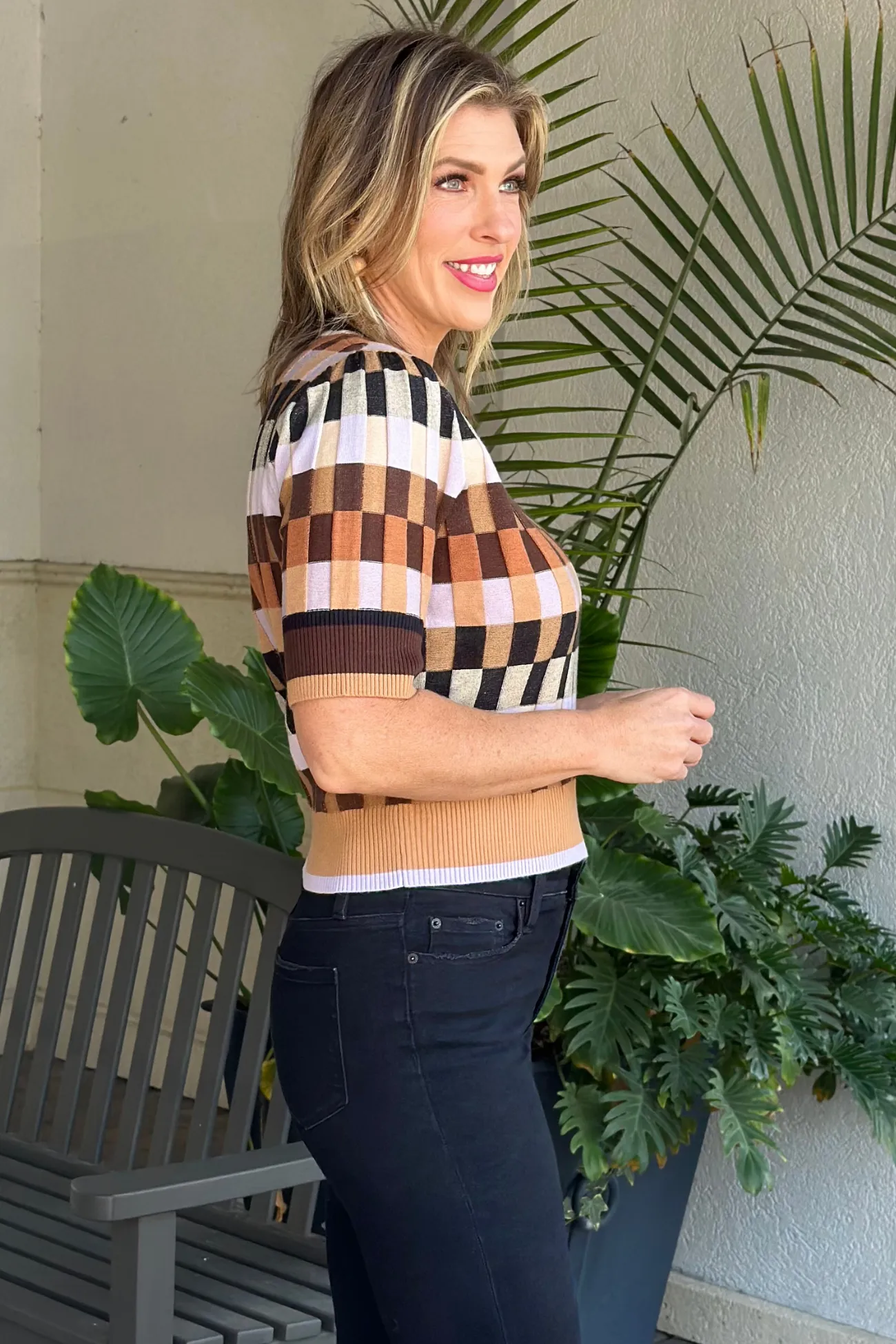 THML Autumn Spice Textured Knit Top