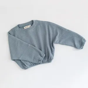 TINY TROVE JETT PULLOVER IVORY BLUE