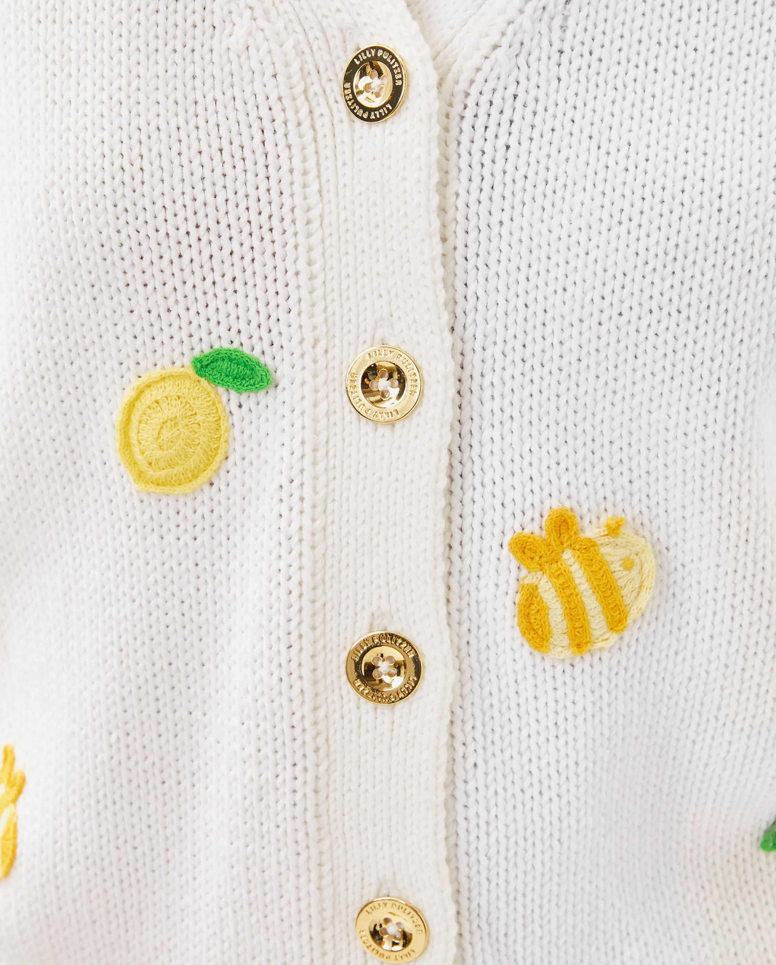 Tippery Cardigan - Resort White Bee Sweet Embroidery