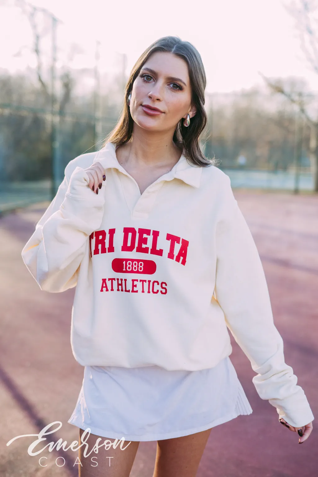 Tri Delta Athletics Oversized Collared Crew