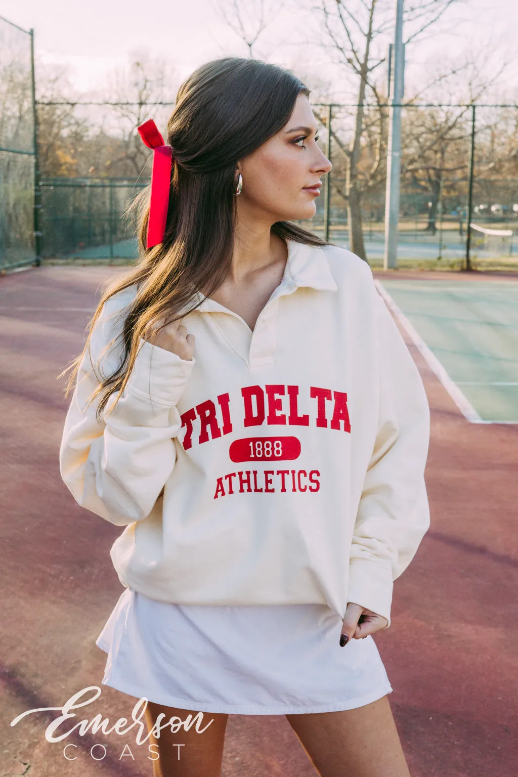 Tri Delta Athletics Oversized Collared Crew