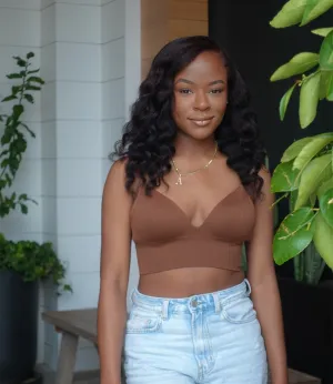 Triangle Cut Cropped Bralette(Cinnamon)