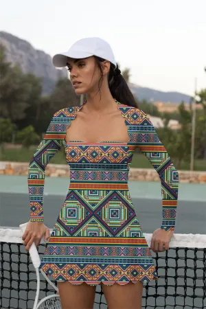 Tribal Momentum Long Sleeve Tennis Dress – Performance Activewear for Women