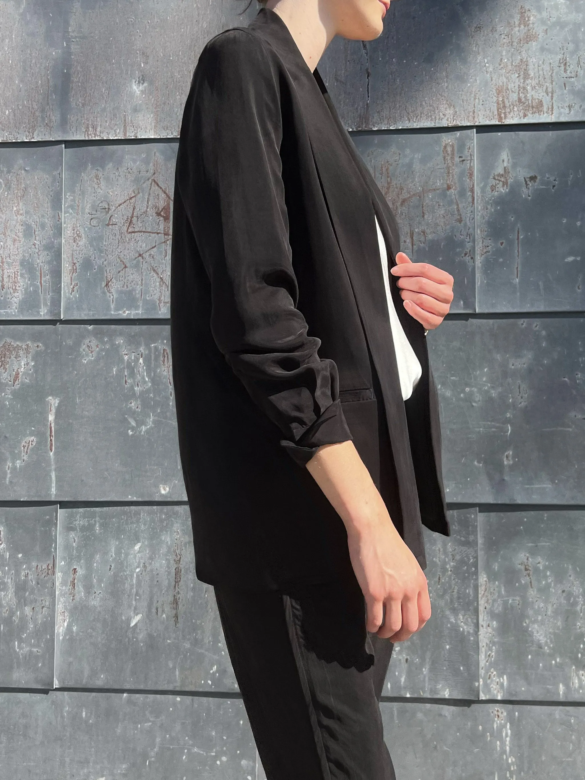 Tux Jacket in Cupro - Black