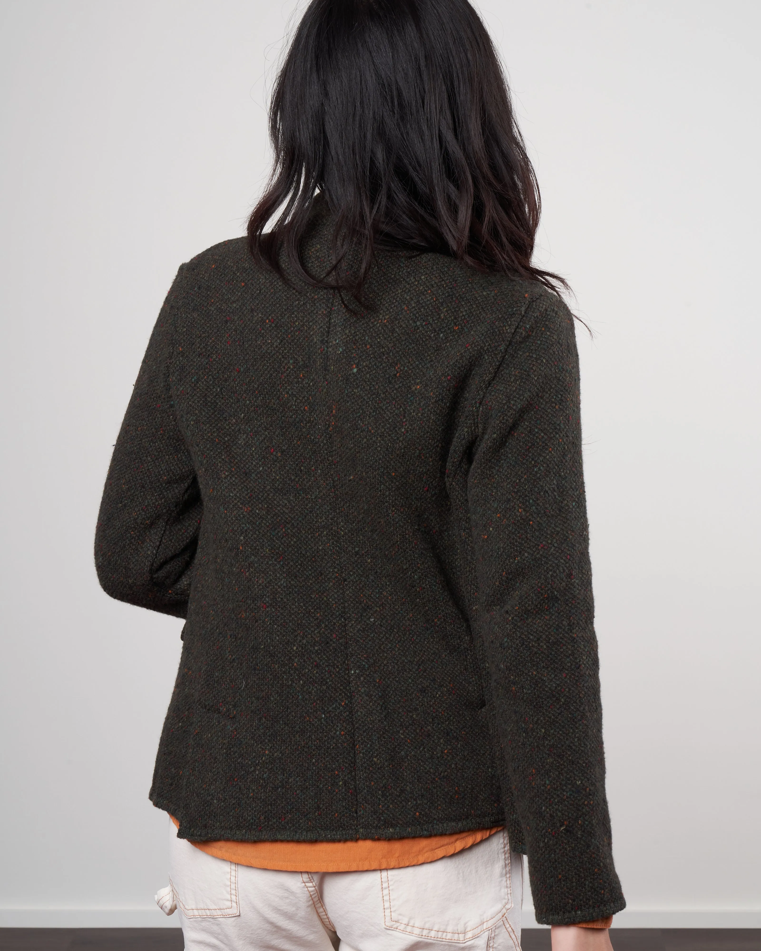 tweed knit jacket - loden