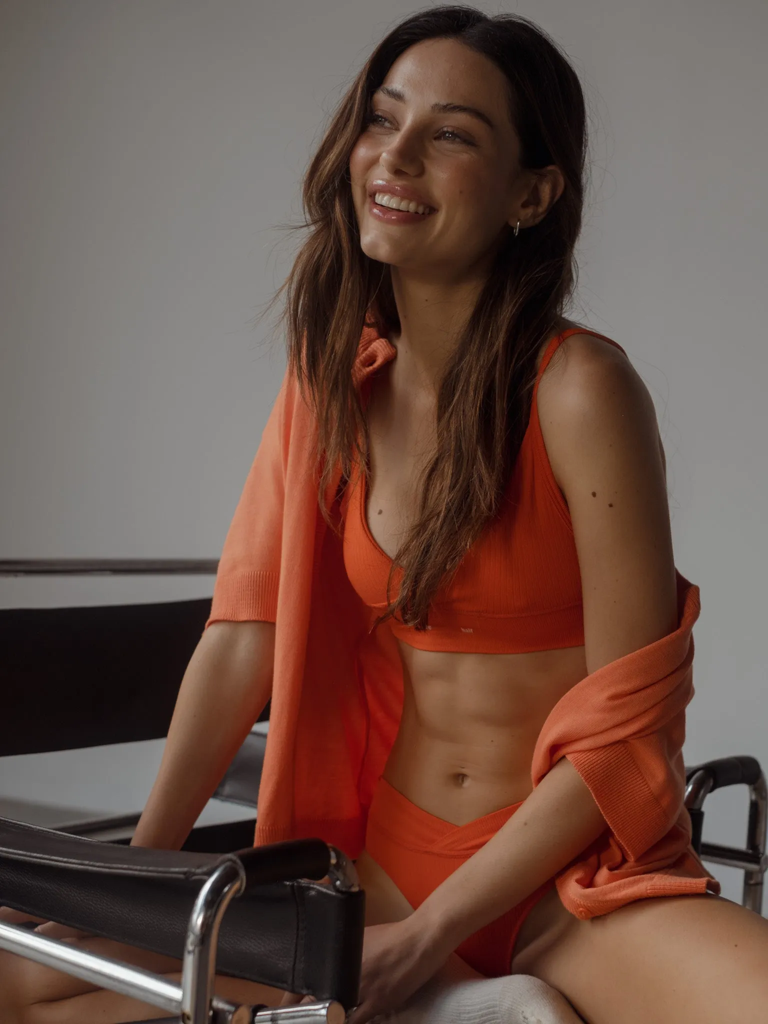 TWILL SEAMLESS INTIMATE SET - BRIGHT ORANGE
