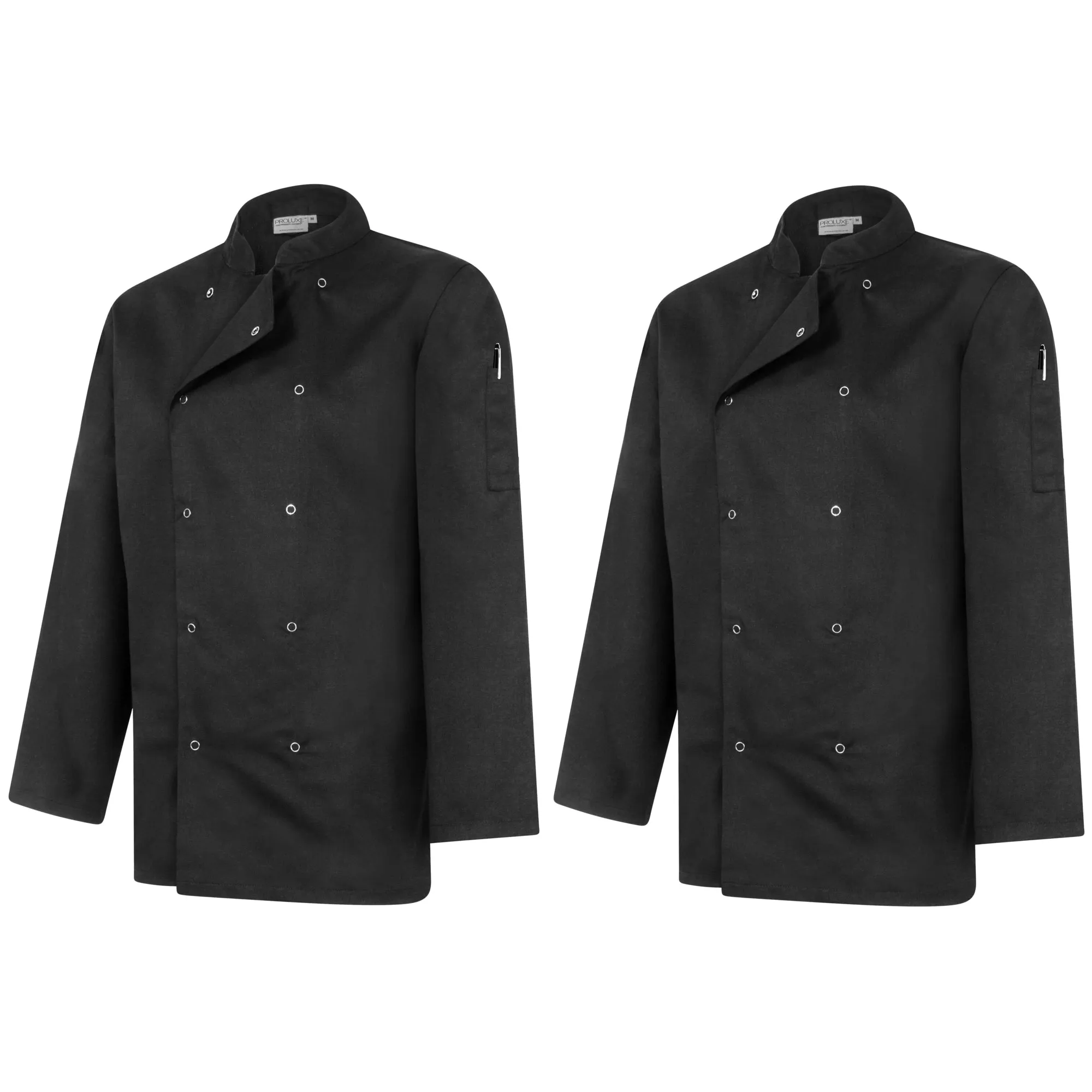Twin Pack - Professional Chefs Jacket - Long Sleeve - Black