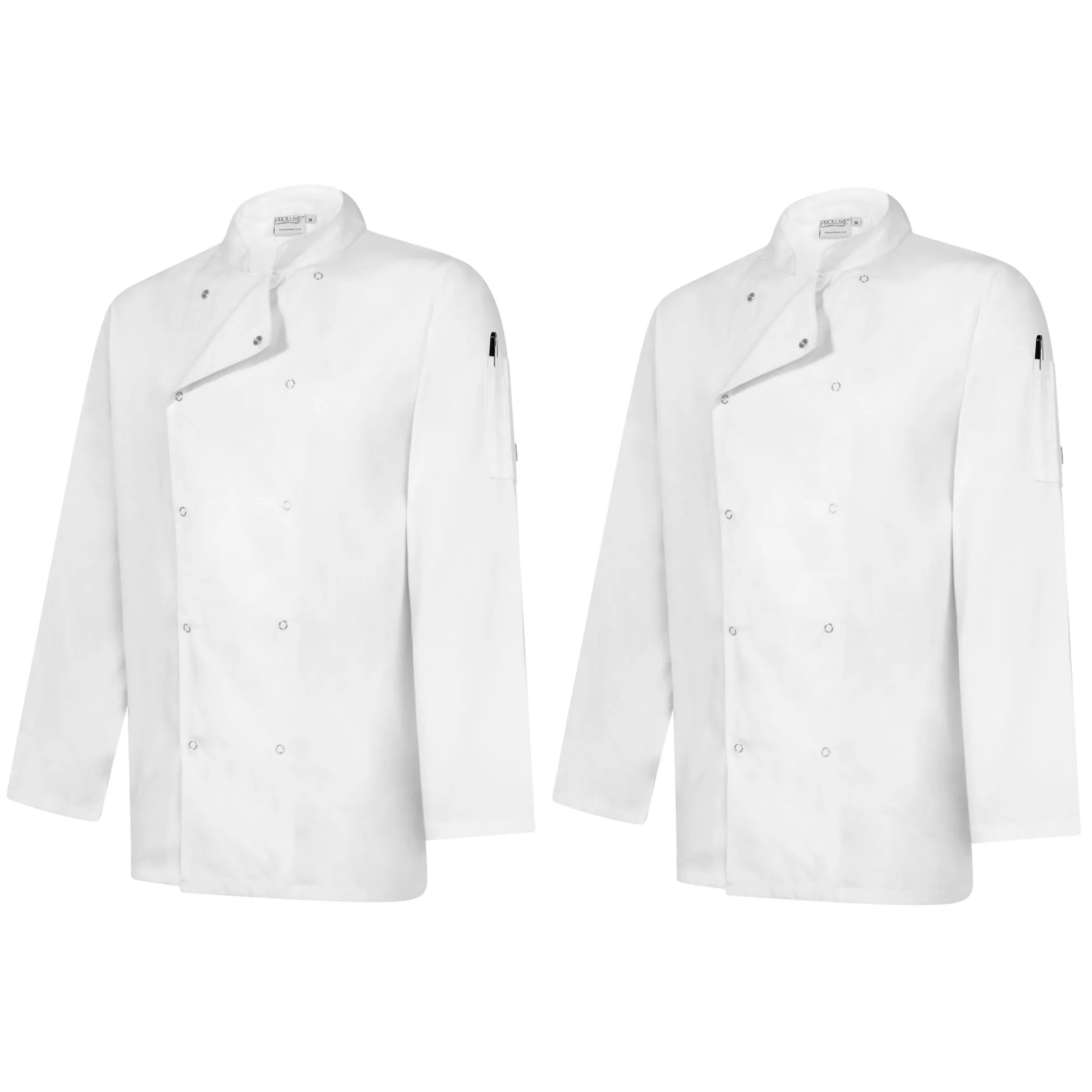 Twin Pack - Professional Chefs Jacket - Long Sleeve - White