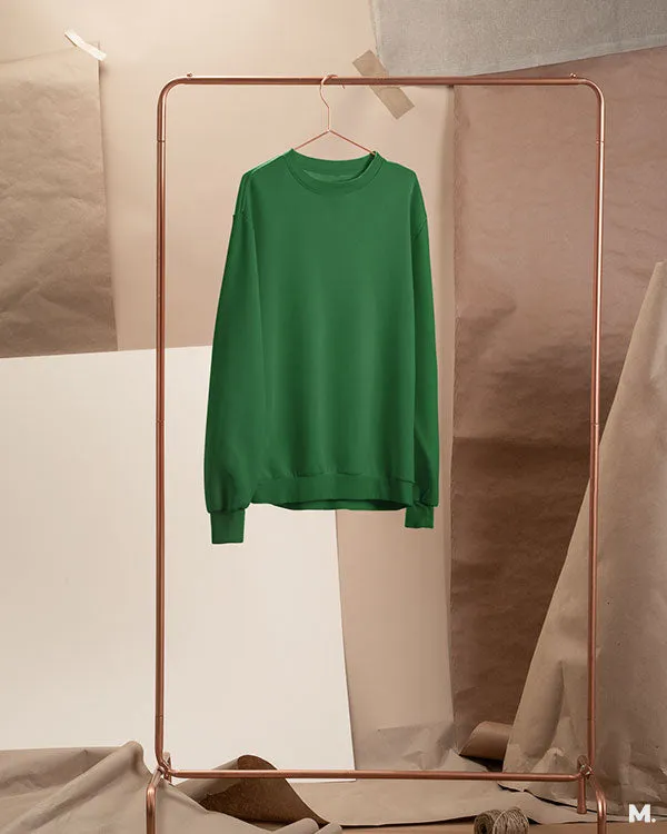 Unisex Solid olive green sweatshirt