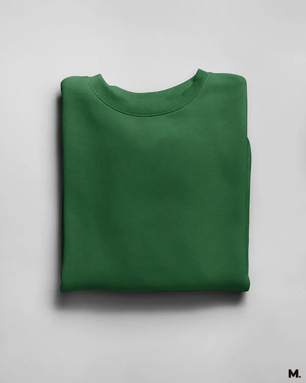 Unisex Solid olive green sweatshirt