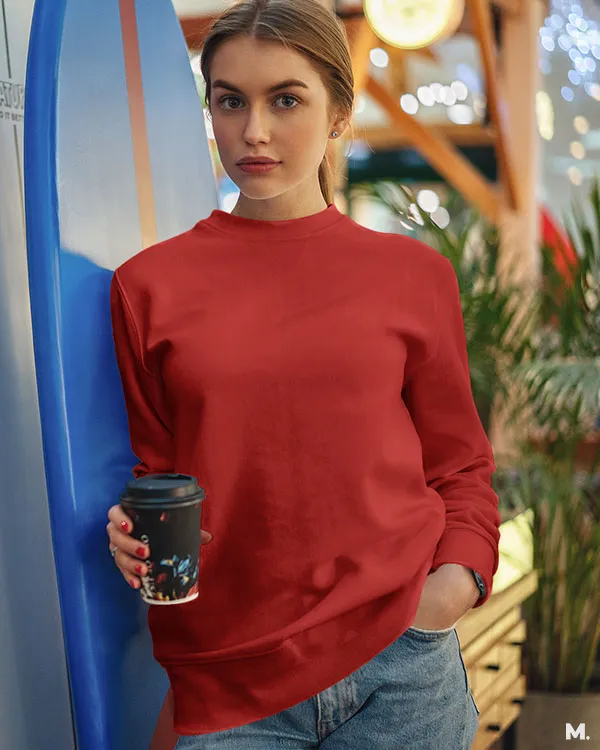 Unisex Solid red sweatshirt