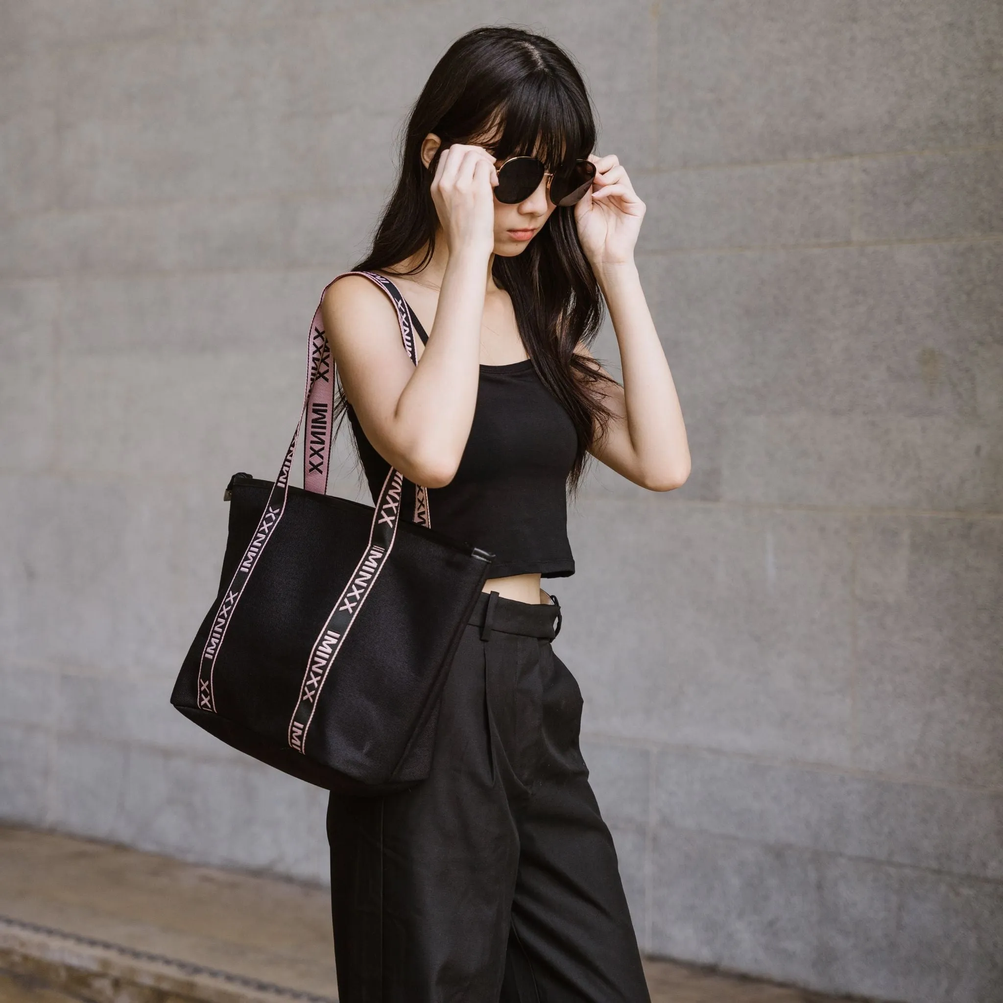 Urban Edge! Cami Bra Top (Solid Cotton) in Black