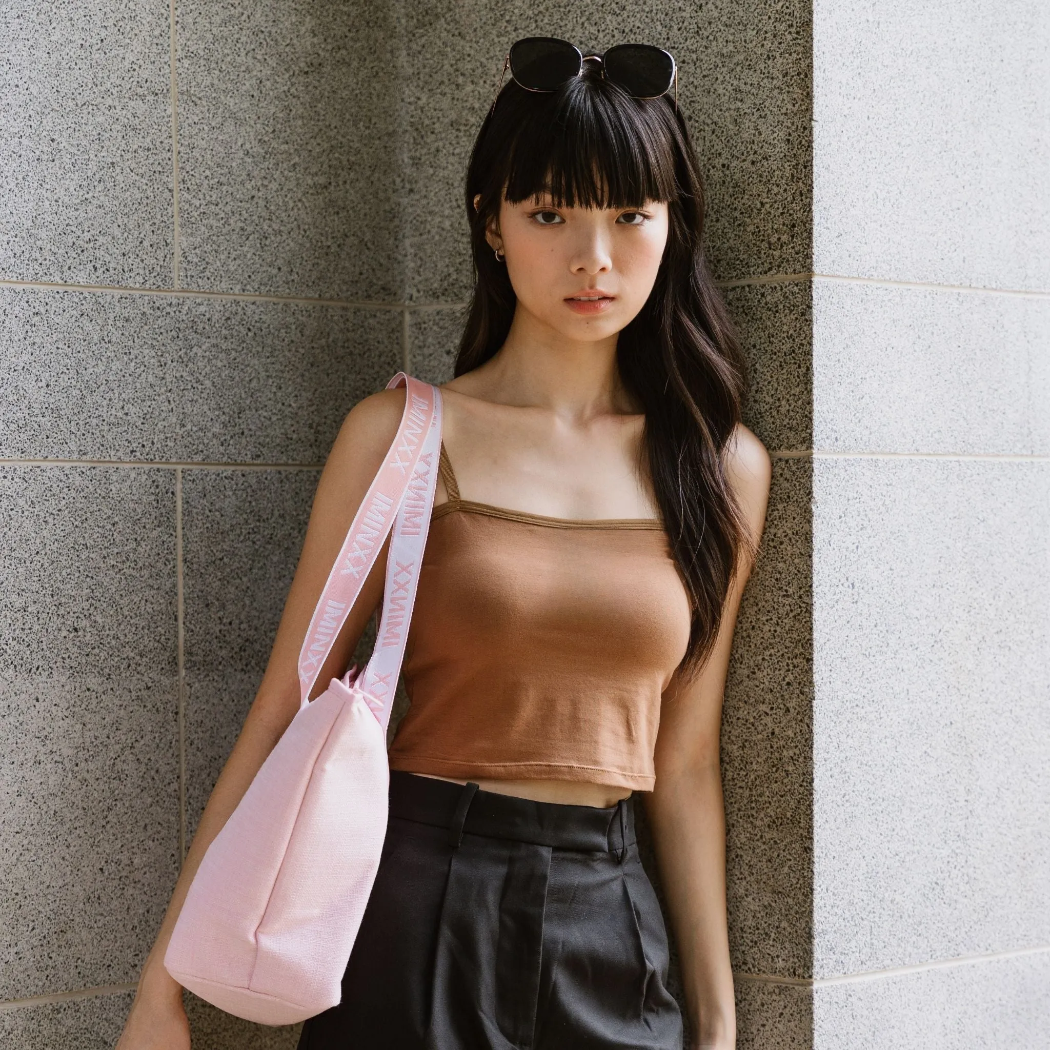 Urban Edge! Cami Bra Top (Solid Cotton) in Creme Espresso