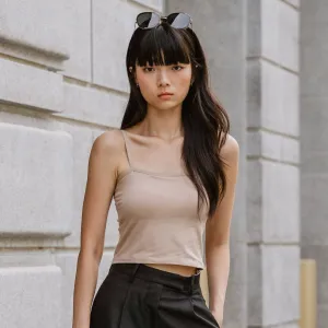 Urban Edge! Cami Bra Top (Solid Cotton) in Creme Nude