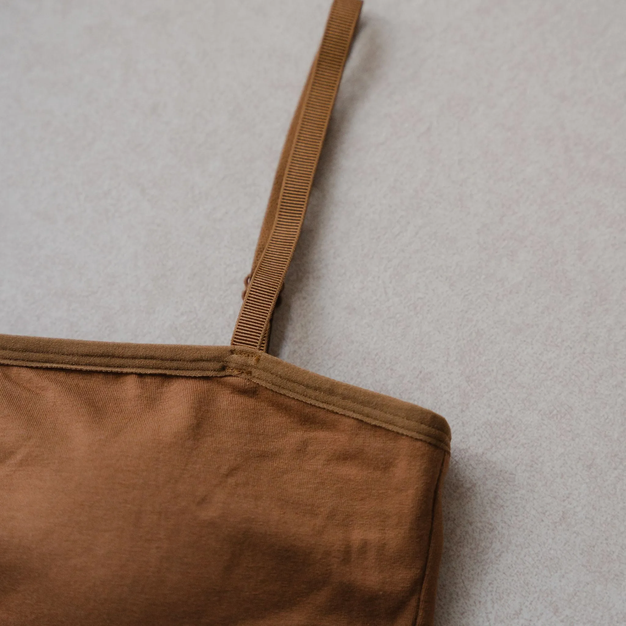 Urban Edge! Cami Bra Top (Solid Cotton) in Creme Nude