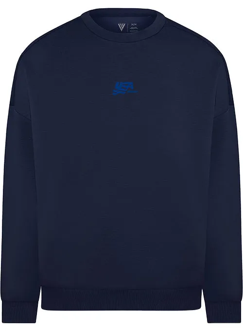 USA Hockey Luxe Crewneck Sweatshirt - Navy
