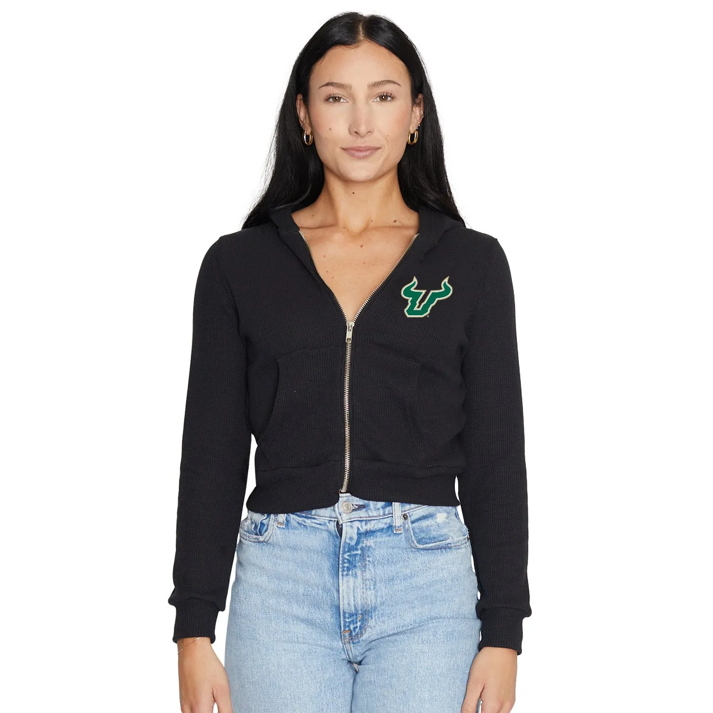 USF Waffle Knit Zip Up Hoodie