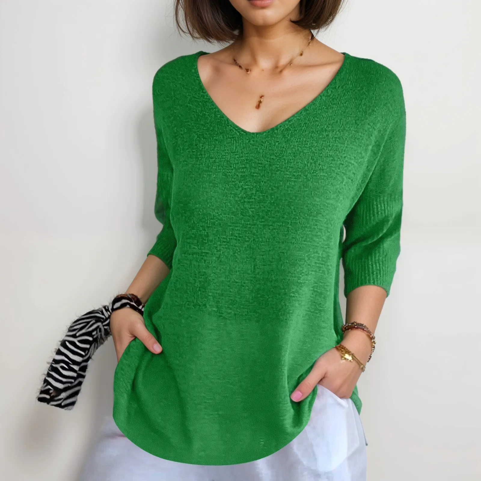 V-Neck Knit Sweater | Lightweight and Soft | Relaxed Fit
