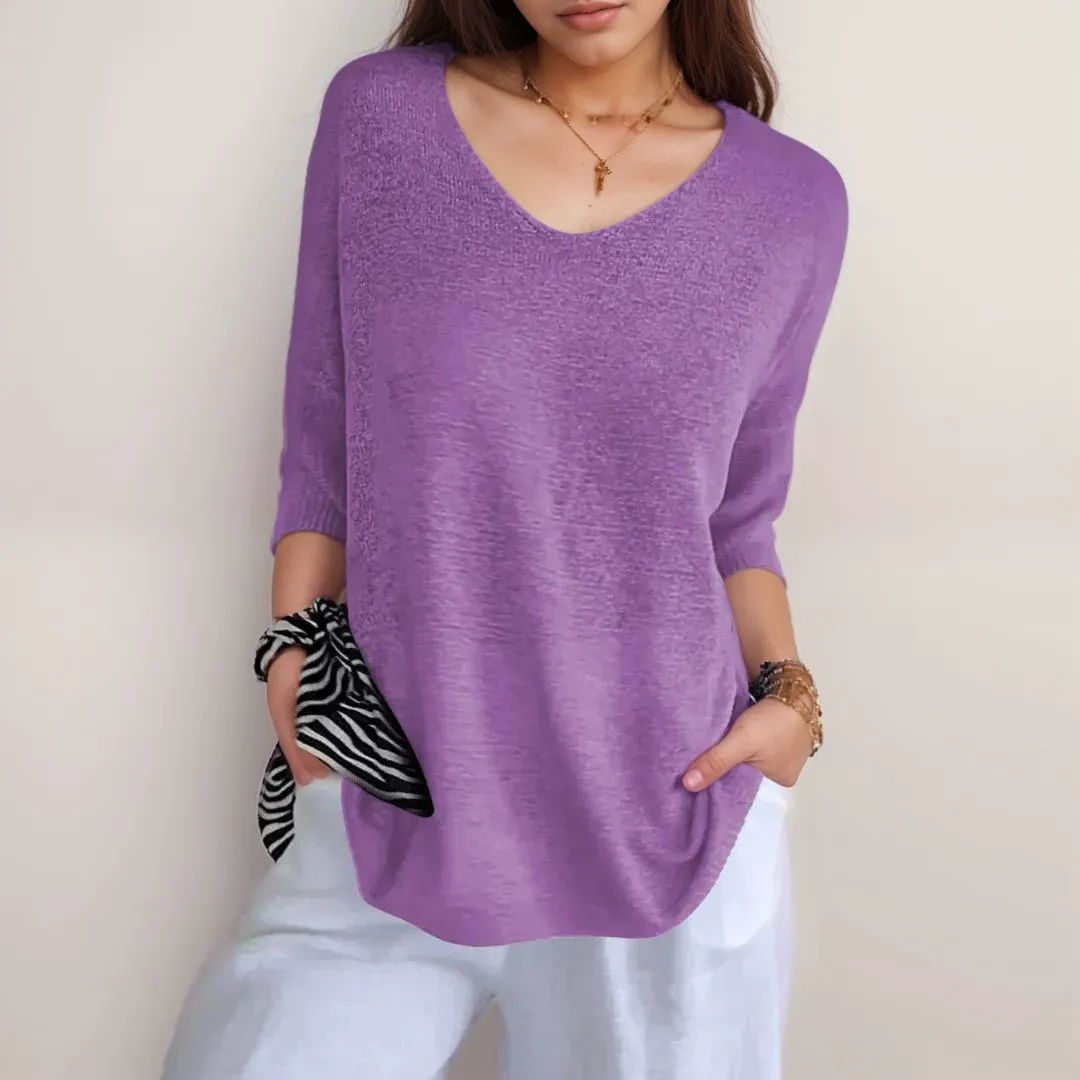 V-Neck Knit Sweater | Lightweight and Soft | Relaxed Fit