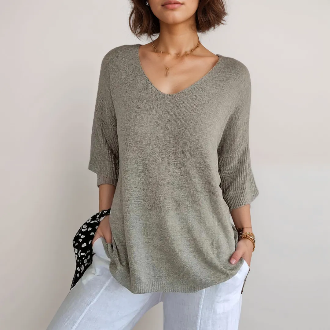 V-Neck Knit Sweater | Lightweight and Soft | Relaxed Fit