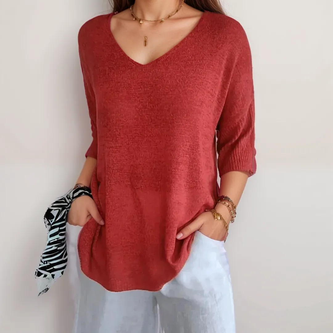 V-Neck Knit Sweater | Lightweight and Soft | Relaxed Fit
