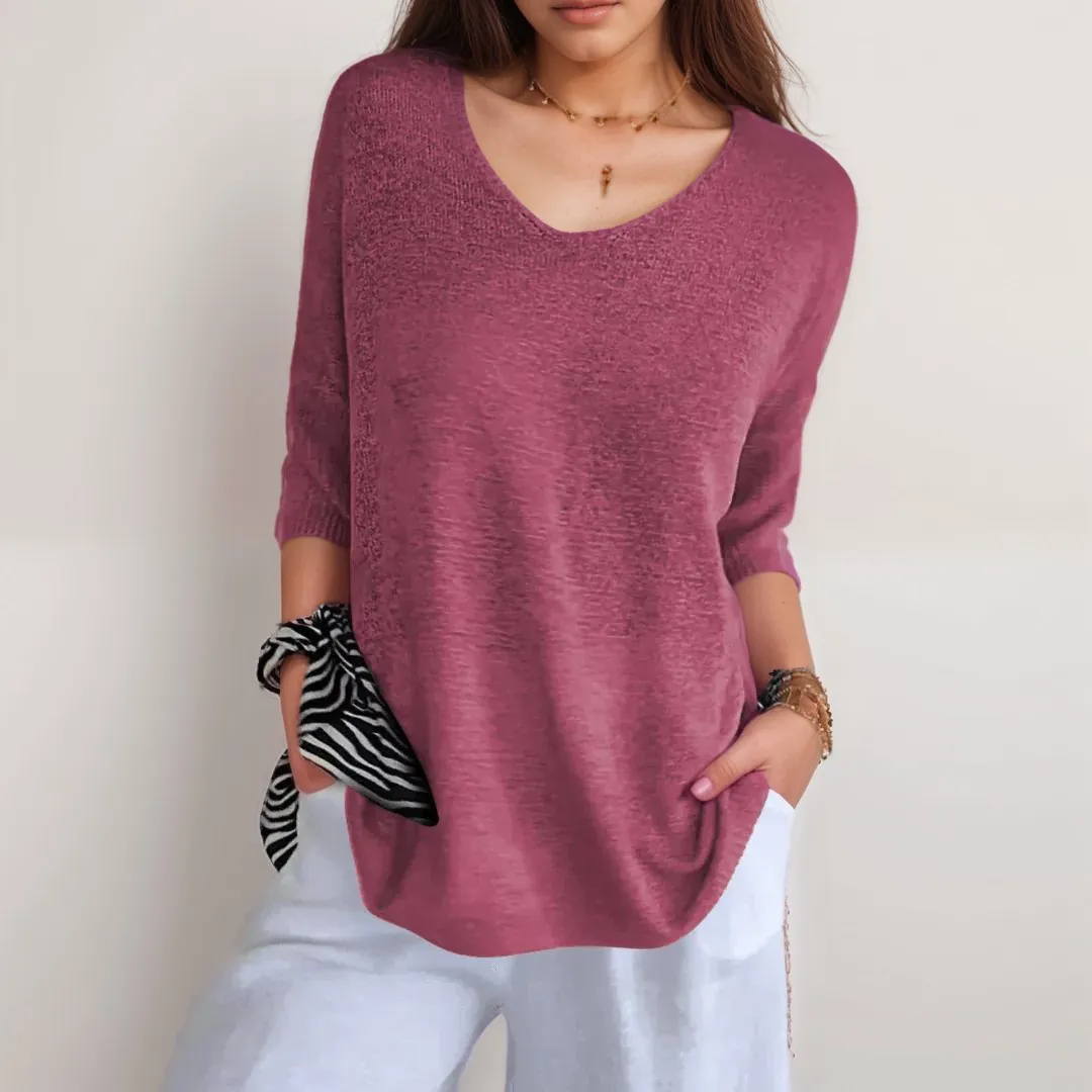 V-Neck Knit Sweater | Lightweight and Soft | Relaxed Fit
