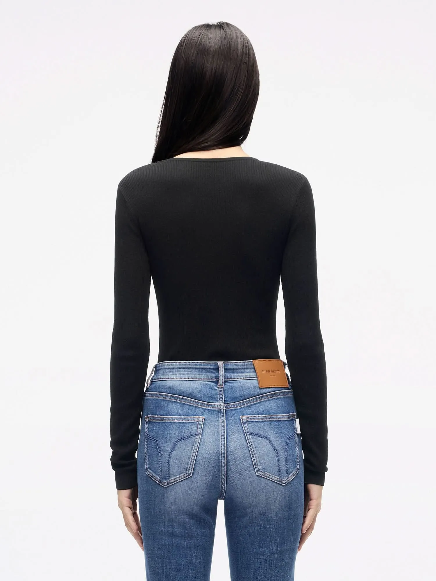V-Neck Sweater with Ties