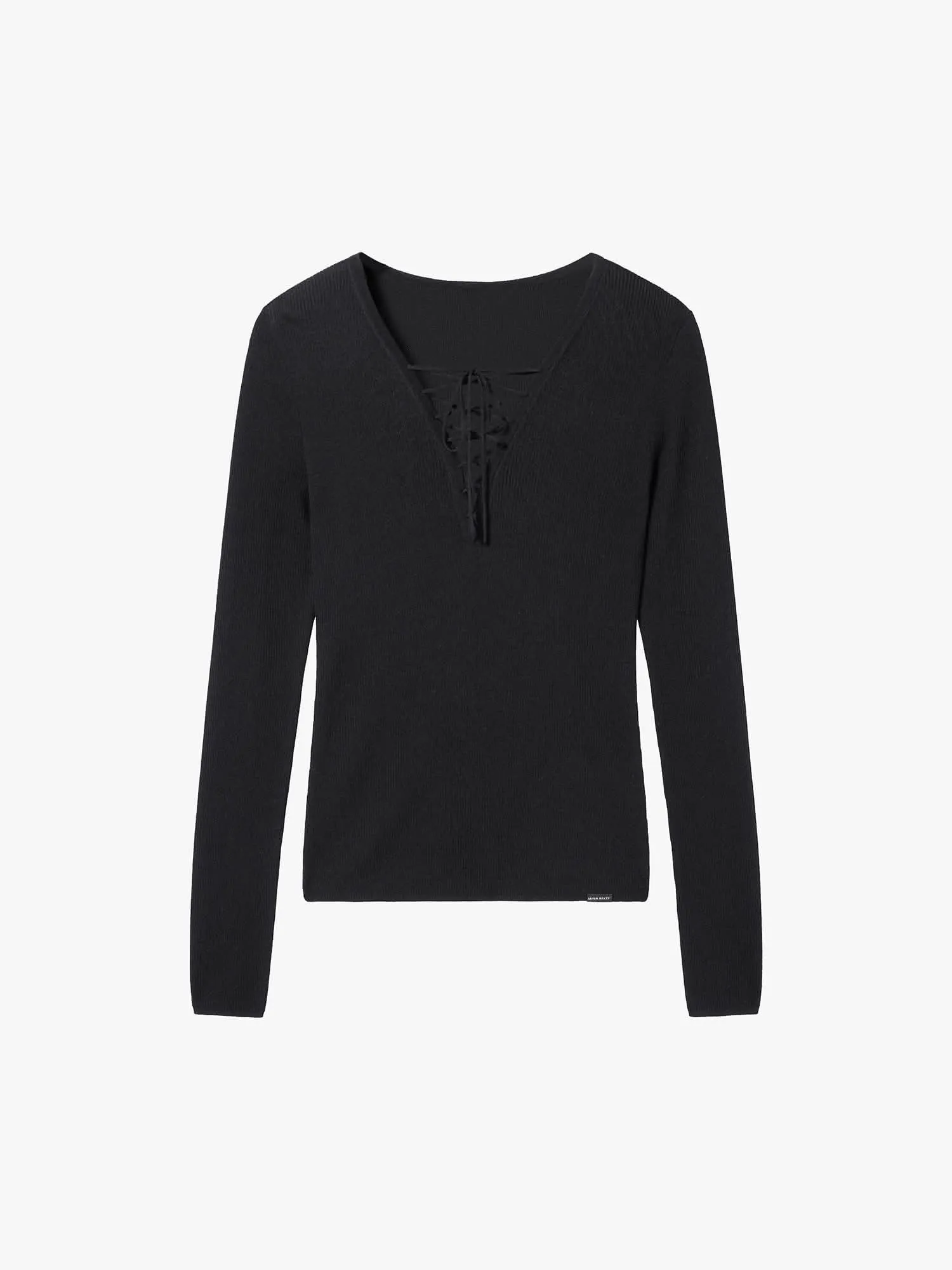 V-Neck Sweater with Ties
