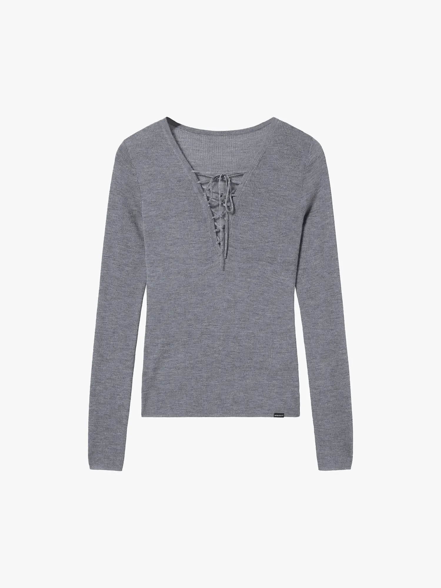 V-Neck Sweater with Ties