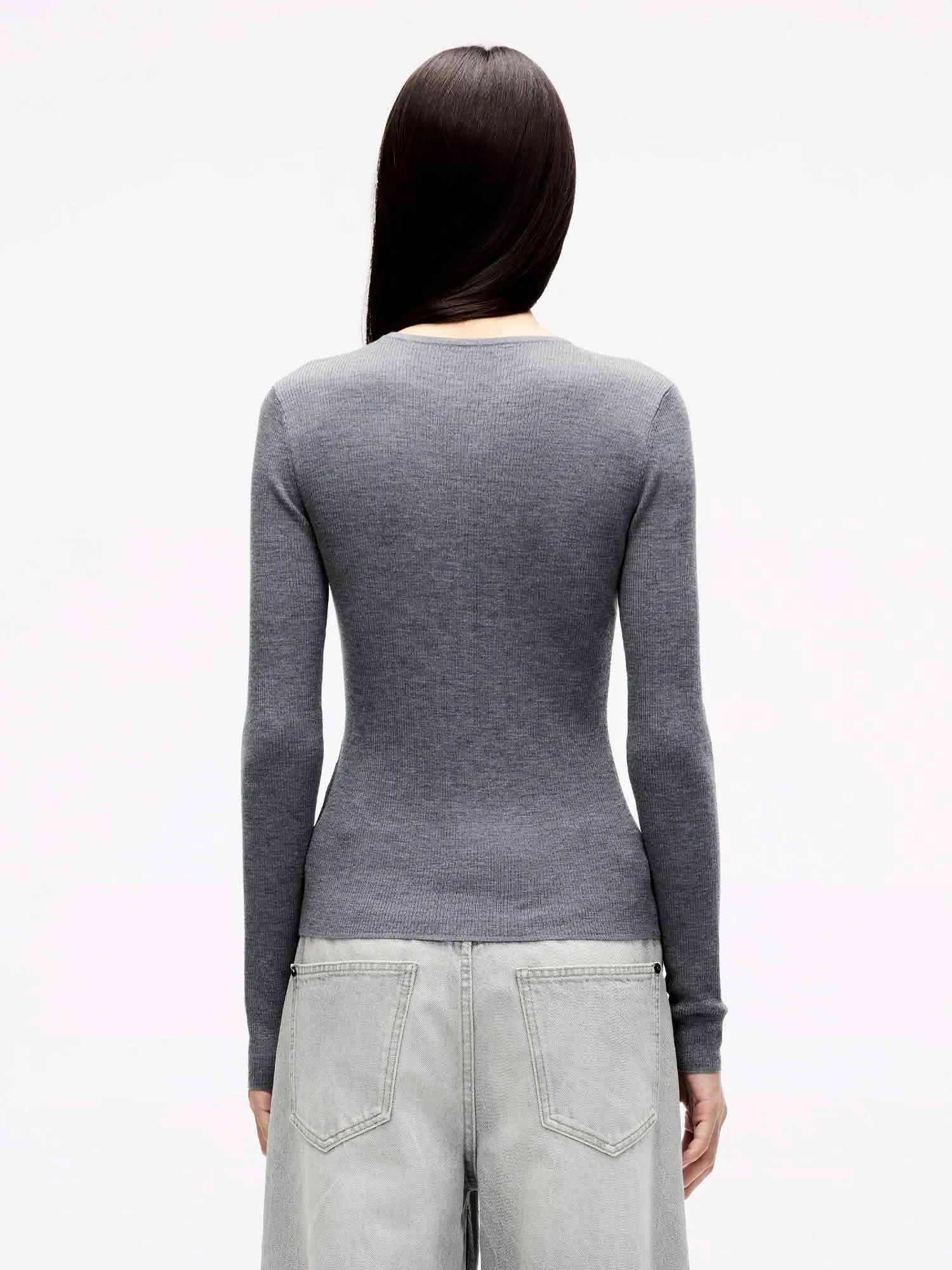 V-Neck Sweater with Ties