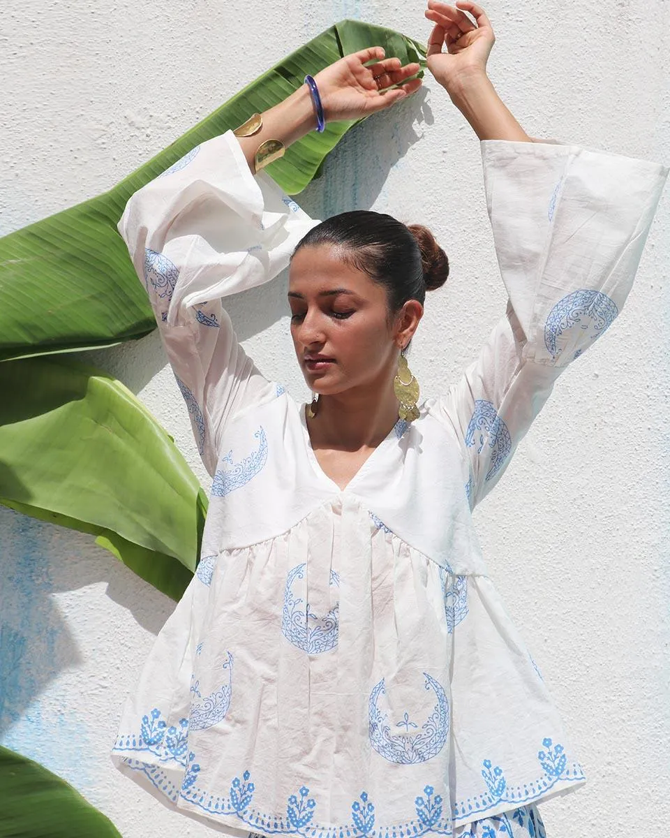 Varsha Handprinted Cotton Top - WITC