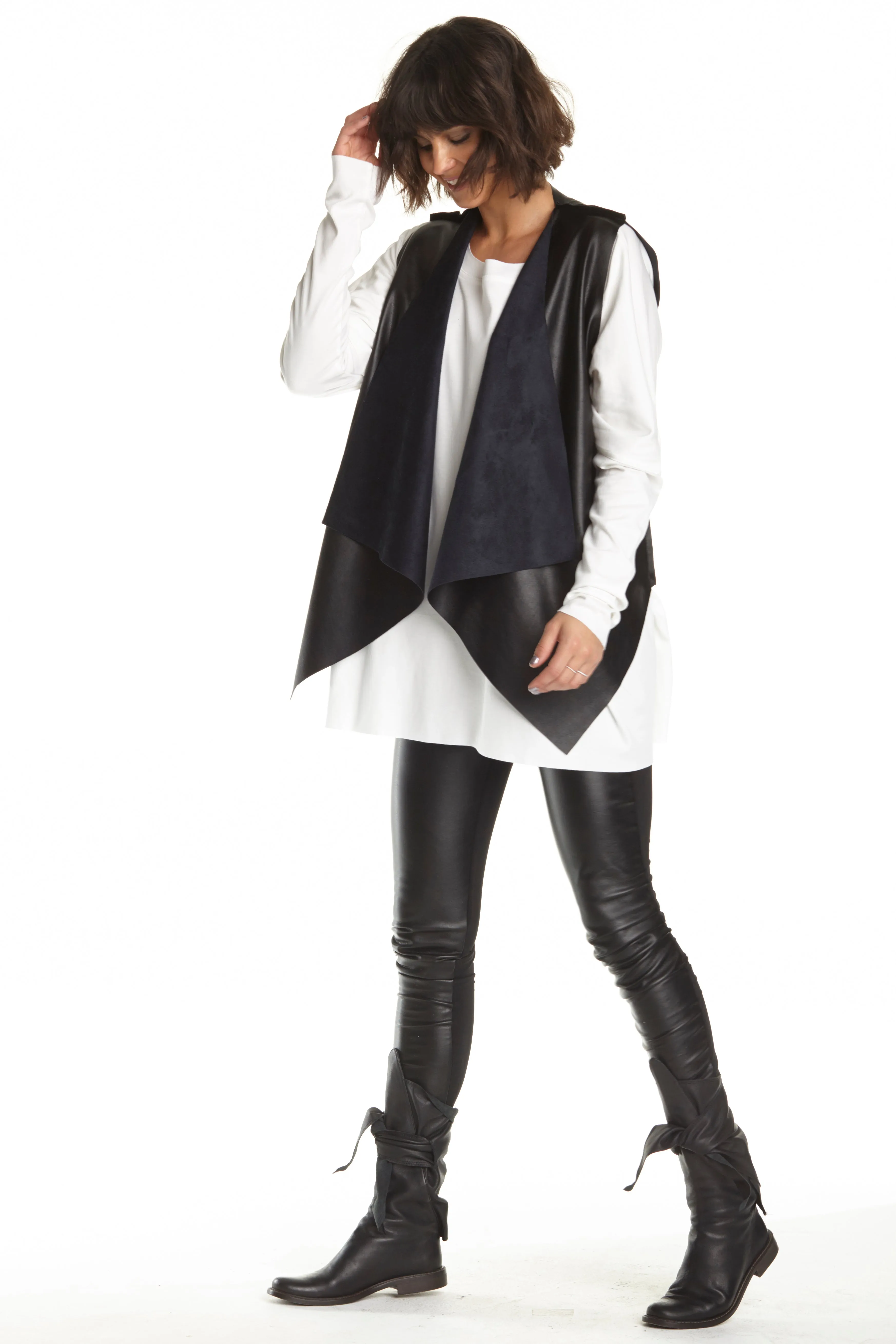 Vegan Leather Moto Vest