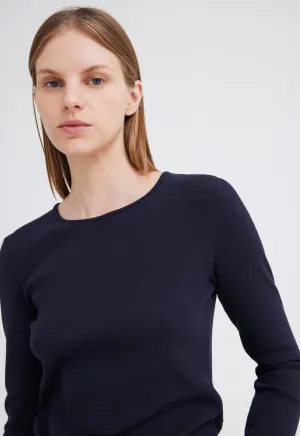 Vere Long Sleeve Tee - Darkest Navy