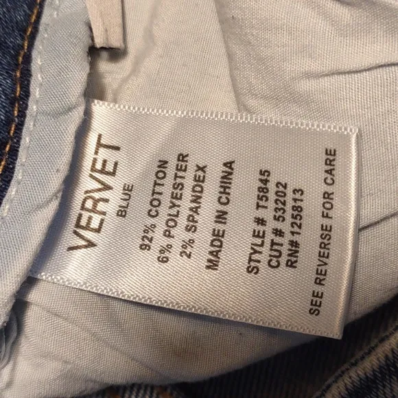 Vervet Style # T5845 High Rise Seamless  Boot Cut Jeans Size 31 NEW
