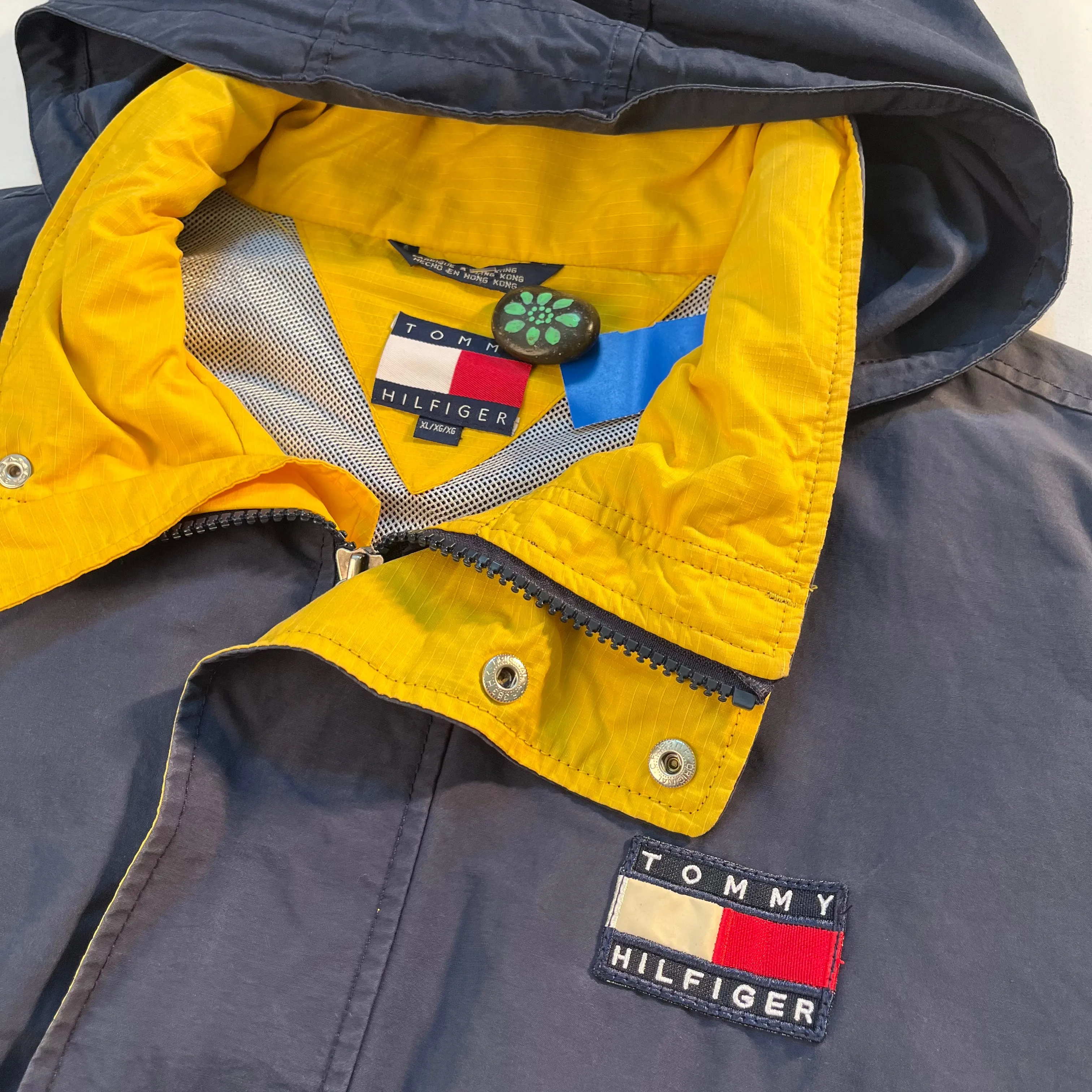 Vintage 90s Tommy Hilfiger Blue Rain Jacket