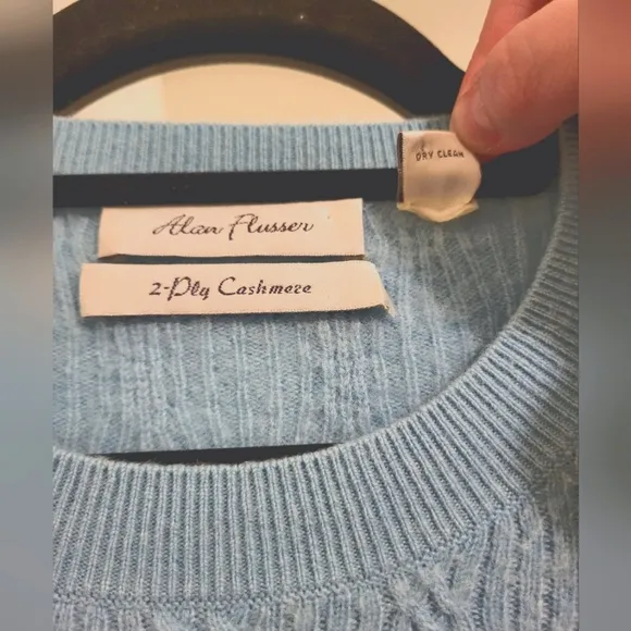 Vintage Baby Blue Cashmere Sweater by Alan Flusser