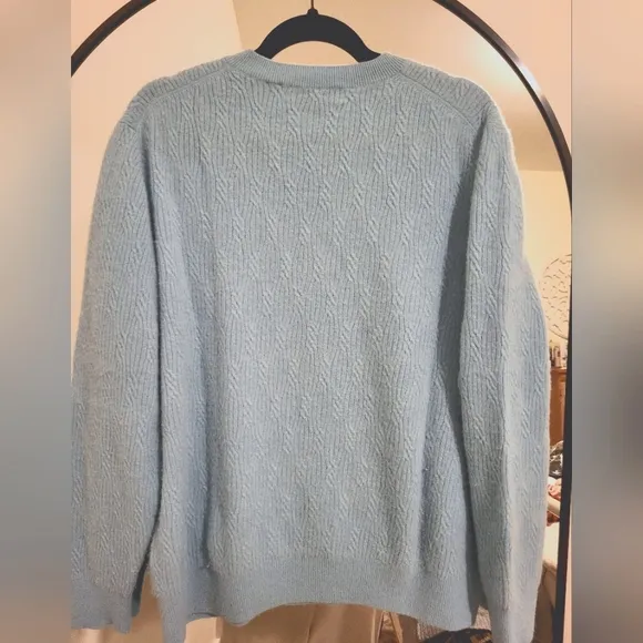 Vintage Baby Blue Cashmere Sweater by Alan Flusser