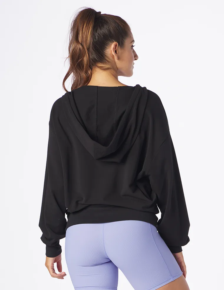 Vintage Oversized Zip Up: Black