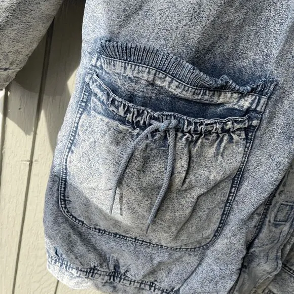 VTG 80s East West Acid Wash Denim Jacket Quilted Paisley Lining Sz XL