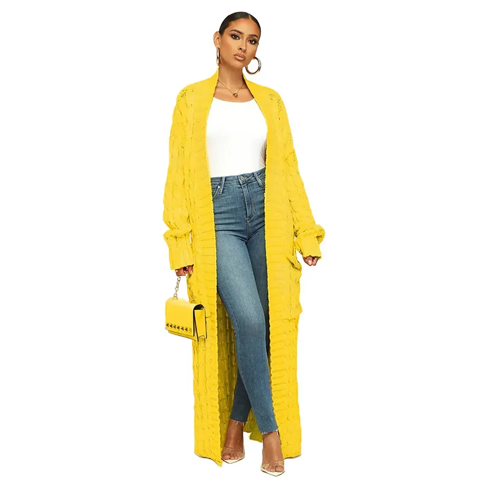 Wander Luxe Cable Knit Longline Cardigan