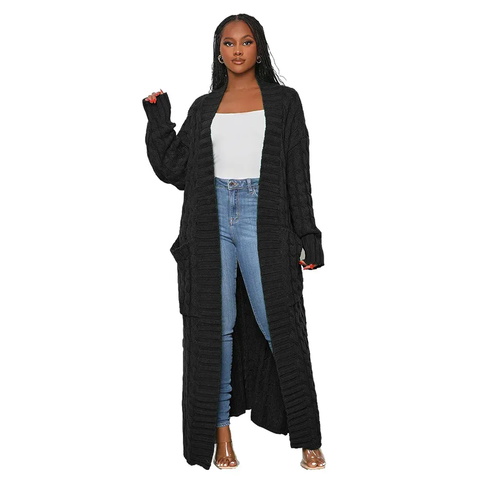 Wander Luxe Cable Knit Longline Cardigan