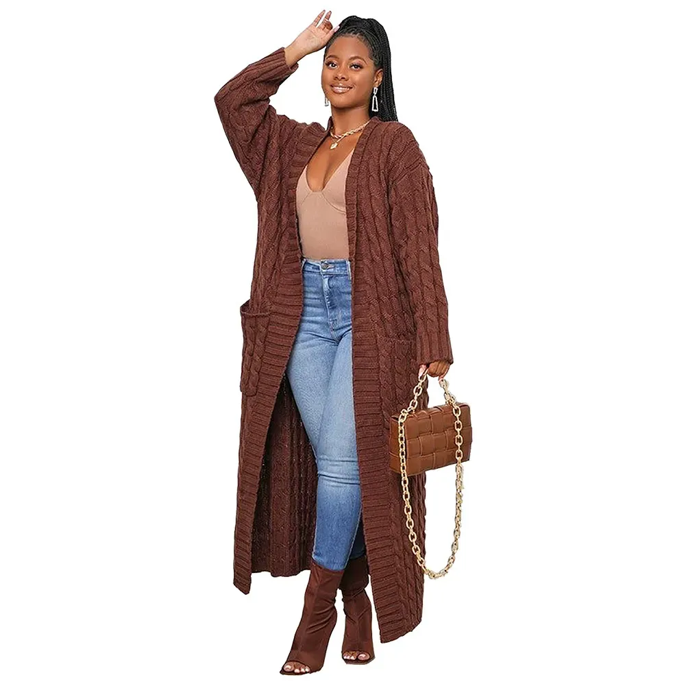 Wander Luxe Cable Knit Longline Cardigan
