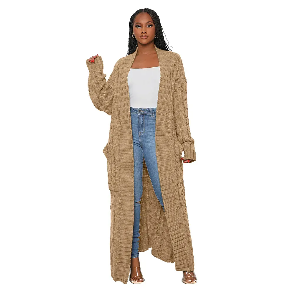 Wander Luxe Cable Knit Longline Cardigan