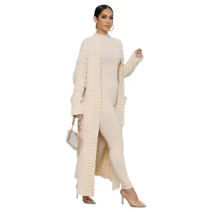 Wander Luxe Cable Knit Longline Cardigan