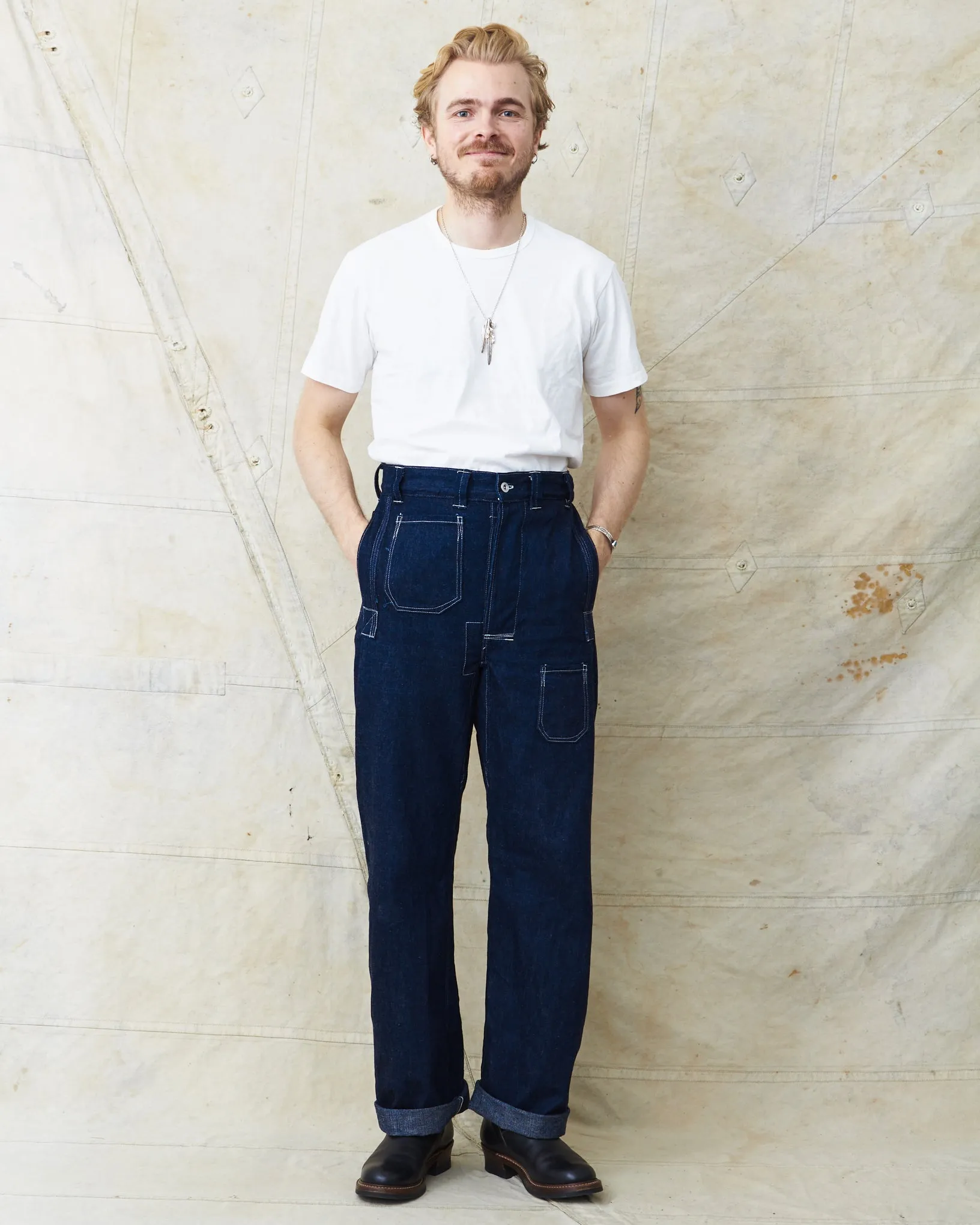 Warehouse & Co X John Gluckow Lot JG-01 1910s Netmaker's Trousers One Wash