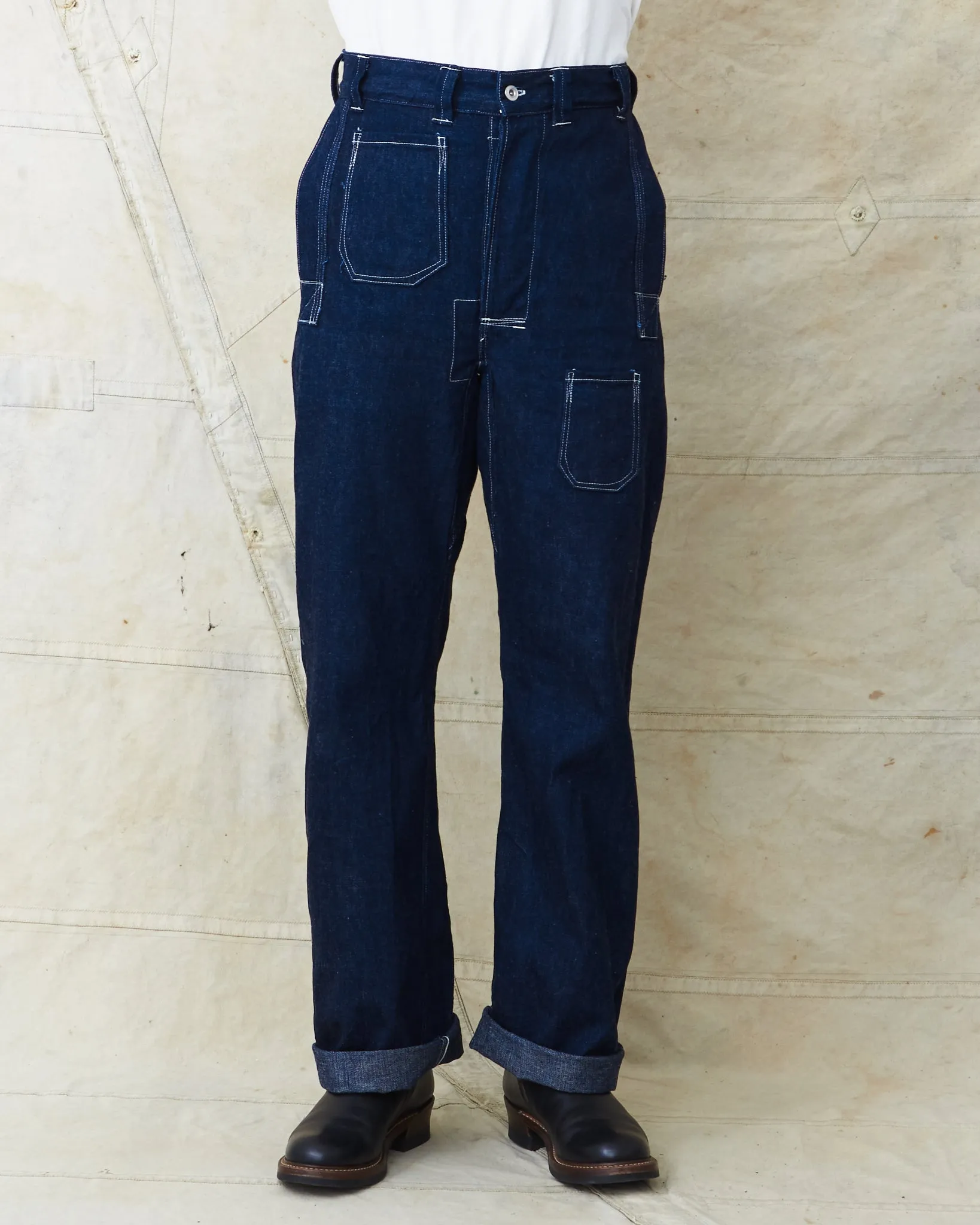 Warehouse & Co X John Gluckow Lot JG-01 1910s Netmaker's Trousers One Wash