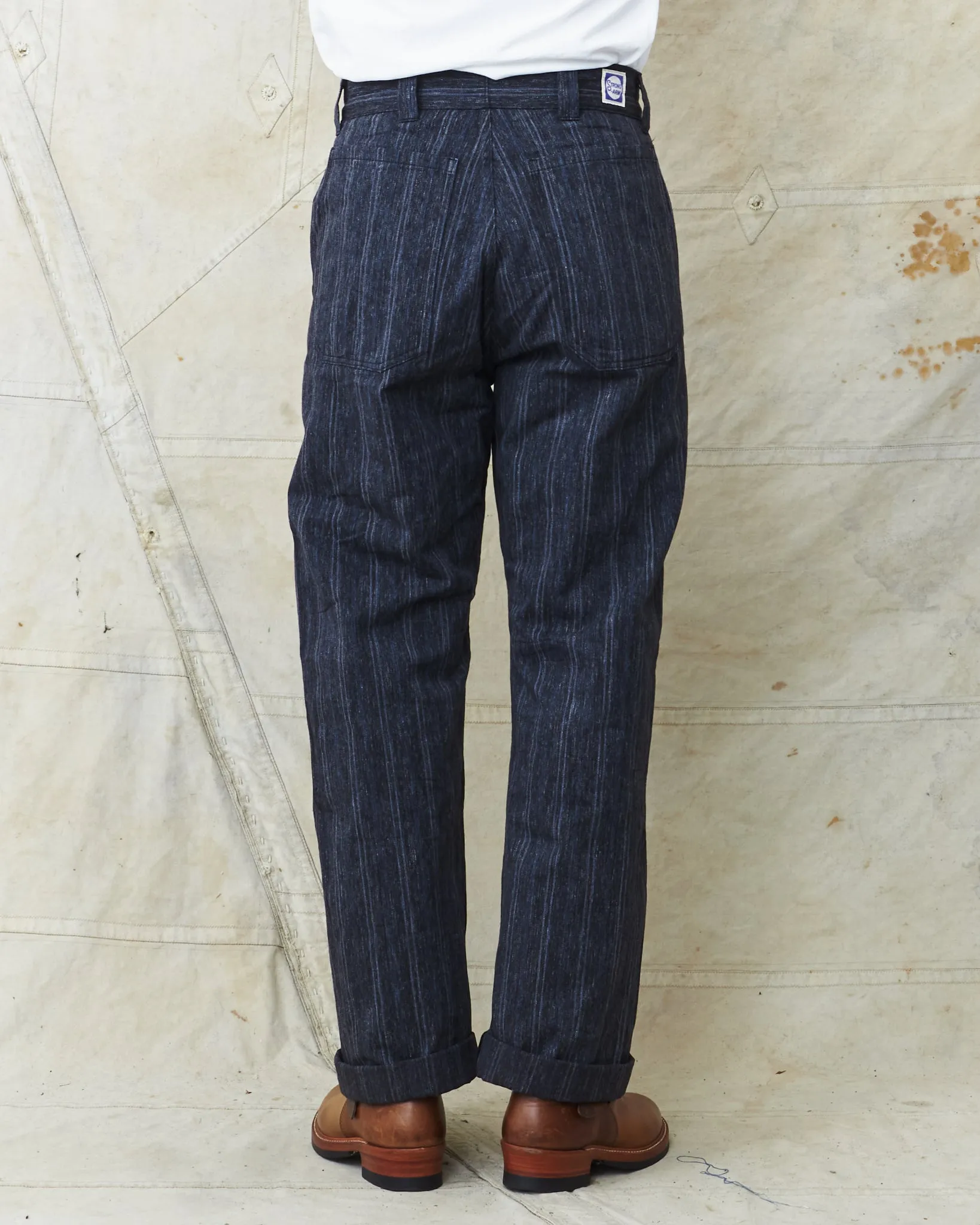 Warehouse & Co X John Gluckow Lot JG-01 1910's Netmaker's Trousers Stripe One Wash