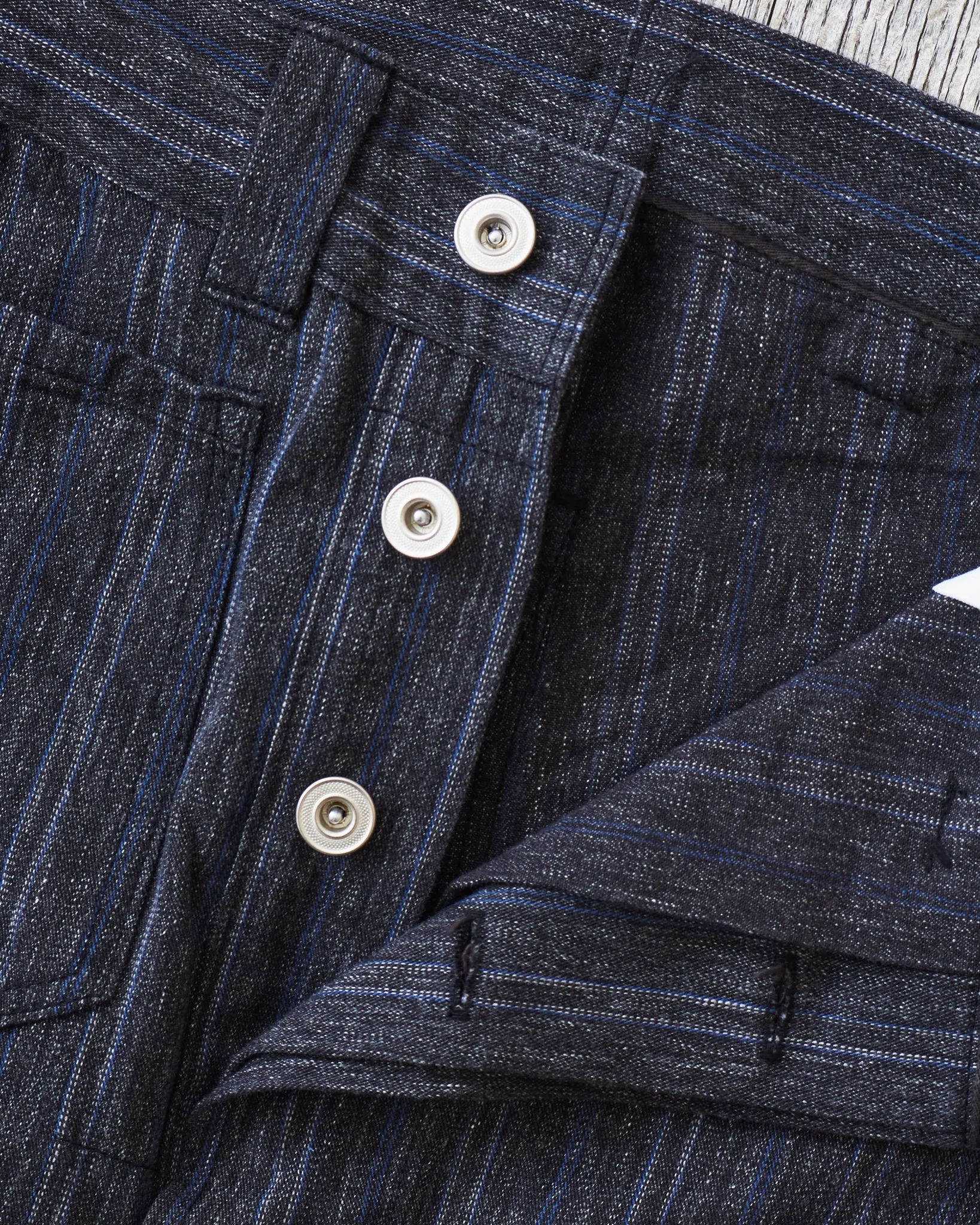 Warehouse & Co X John Gluckow Lot JG-01 1910's Netmaker's Trousers Stripe One Wash